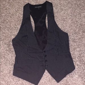 Black Pin Stripe Vest
